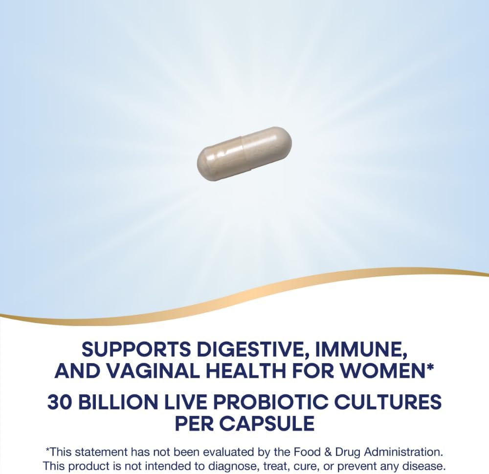 Nature's Way Fortify Daily Probiotic for Women, 30 Billion Live Cultures, 10 Strains, Prebiotics, Supports Digestive & Immune Health*, No Refrigeration Required, 30 Capsules (Packaging May Vary) - Nirvana Guru