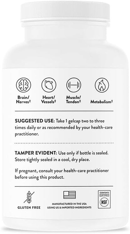 THORNE Super EPA - Omega-3 Fatty Acids EPA 425mg & DHA 270mg Supplement - Support Brain, Cardiovascular, Joints & Skin* - Gluten, Dairy & Soy-Free - 90 Gelcaps - Nirvana Guru