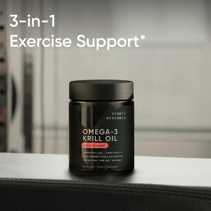 Sports Research® Omega-3 Krill Oil 500mg - Pure Antarctic Superba Krill with Phospholipids, Choline & Astaxanthin - MSC Certified Sustainable, Non-GMO & Gluten Free - 120 Mini-Gels - Nirvana Guru