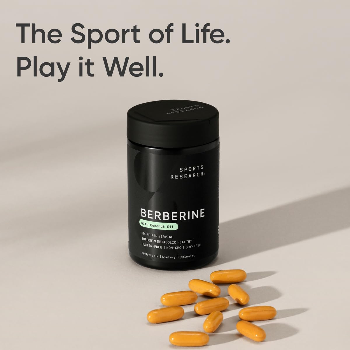 Sports Research Berberine - Herbal Ayurvedic Metabolic Health Support - 500 mg - 60 Capsules - Vegan Certified, Gluten-Free, Non-GMO - Nirvana Guru