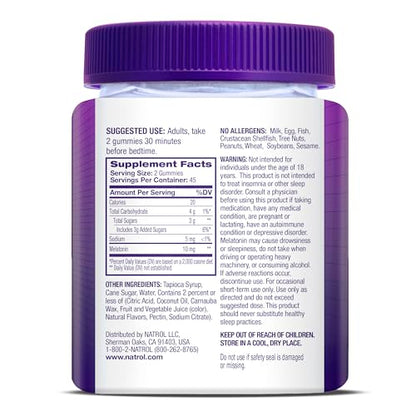Natrol Melatonin Gummies, Sleep Support for Adults, Melatonin 10 mg, 140 Strawberry-Flavored, Up to 70 Days