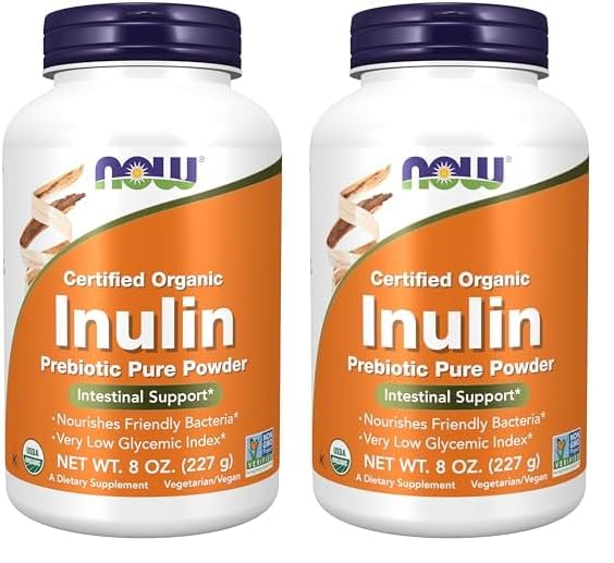 NOW Foods Supplements, Inulin Prebiotic Pure Powder, Certified Organic, Non-GMO Project Verified, Intestinal Support*, 1-Pound - Nirvana Guru