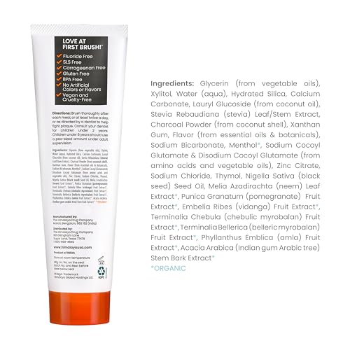 Himalaya Botanique Whitening Antiplaque Toothpaste with Charcoal + Black Seed Oil, Fluoride Free, for Whiter Teeth, 4 oz, 2 Pack… - Nirvana Guru