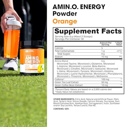 Optimum Nutrition Amino Energy - Pre Workout with Green Tea, BCAA, Amino Acids, Keto Friendly, Green Coffee Extract, Energy Powder - Concord Grape, 65 Servings (Packaging May Vary)