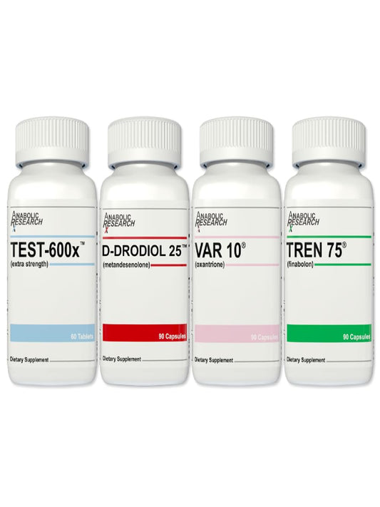 Strength Stack (Test Support System) - Test-600x, D-dodriol 25, VAR 10, Tren 75-1 Month Supply Nirvana Guru