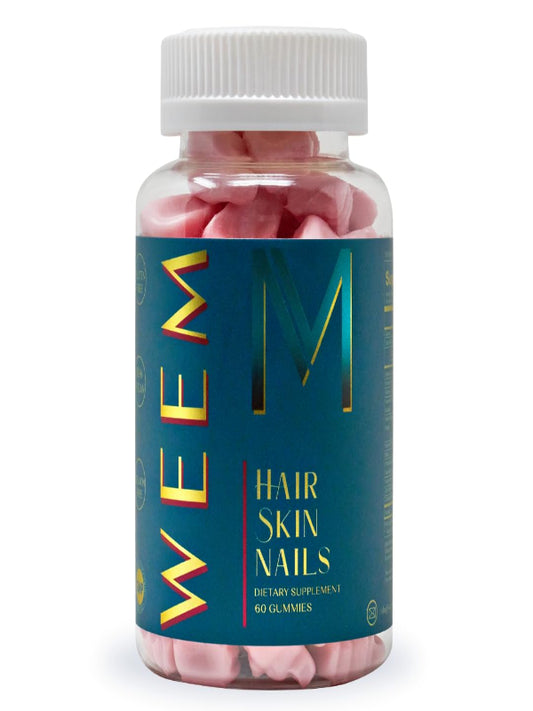 WEEM Hair Skin and Nails Gummies - Supports Healthy Hair - Vegan biotin Vitamins for Women & Men Supports Faster Hair Growth, Stronger Nails, Healthy Skin, Extra Strength (1)