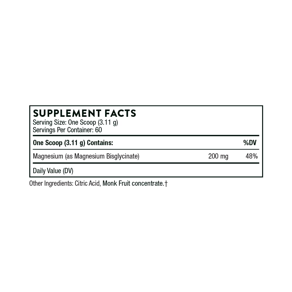 THORNE - Magnesium Bisglycinate - Powdered Magnesium Formula - Support Restful Sleep, Muscle Relaxation, Heart Health, and Metabolism* - NSF Certified for Sport - 60 Servings - 6.5 Oz Jar - Nirvana Guru