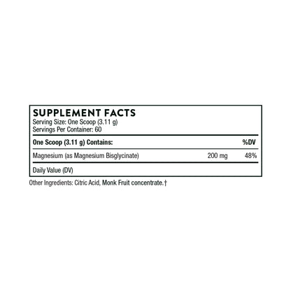 THORNE - Magnesium Bisglycinate - Powdered Magnesium Formula - Support Restful Sleep, Muscle Relaxation, Heart Health, and Metabolism* - NSF Certified for Sport - 60 Servings - 6.5 Oz Jar - Nirvana Guru