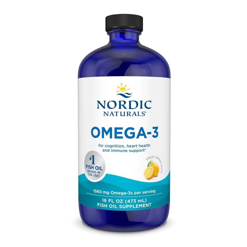 Nordic Naturals Omega-3, Lemon Flavor - 16 oz - 1560 mg Omega-3 - Fish Oil - EPA & DHA - Immune Support, Brain & Heart Health, Optimal Wellness - Non-GMO - 96 Servings - Nirvana Guru