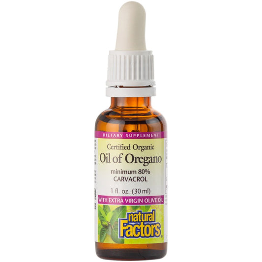 Natural Factors Certified Organic Oil of Oregano, Herbal Supplement for Immune Support, Vegan, Non-GMO, 2 Fl Oz - Nirvana Guru