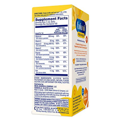 Enfamil Poly-Vi-Sol with Iron Liquid Multivitamin Drops, Supports Growth & Development*, 50mL Bottle - Nirvana Guru