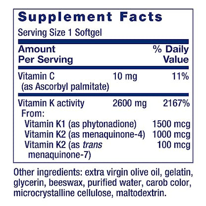 Life Extension Super K, vitamin K1, vitamin K2 mk-7, vitamin K2 mk-4, vitamin C, bone/heart/arterial health, 3-month supply, Gluten-Free, 1 Daily, Non-GMO, 90 softgels Nirvana Guru