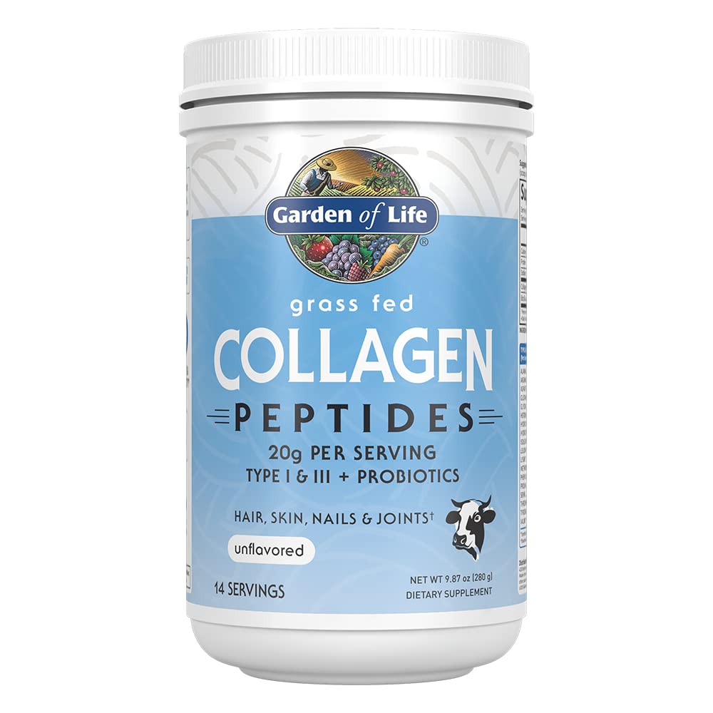 Garden of Life Grass Fed Collagen Peptides Powder Unflavored Collagen Powder for Women Men Hair Skin Nails Joints, Hydrolyzed Collagen Protein Supplements, Collagen for Women & Men, 28 Servings - Nirvana Guru