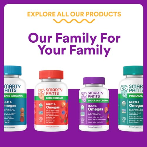SmartyPants Toddler Multivitamin Gummies - Improved Formula: Omega 3 (DHA/EPA), Vitamins D3, C, Vitamin B12, B6, A, K & Zinc, Biotin, Gluten Free, Three Fruit Flavors, 60 Count (30 Day Supply) Nirvana Guru