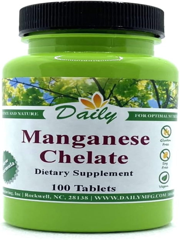 Daily Manufacturing Manganese Chelate (5 mg) 100 Tablets Nirvana Guru