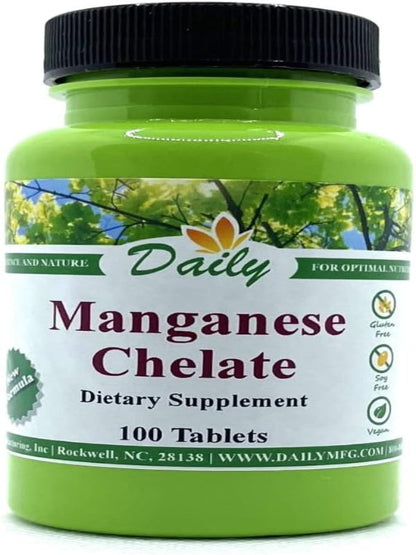 Daily Manufacturing Manganese Chelate (5 mg) 100 Tablets Nirvana Guru