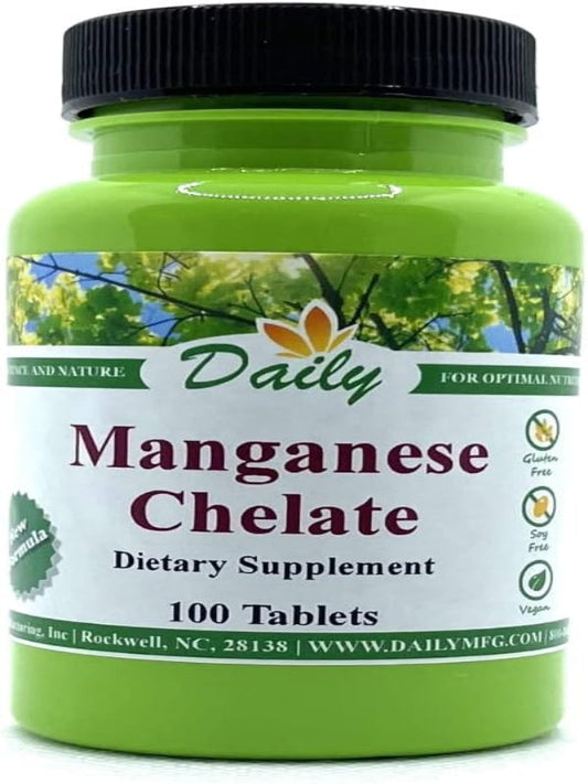 Daily Manufacturing Manganese Chelate (5 mg) 100 Tablets Nirvana Guru