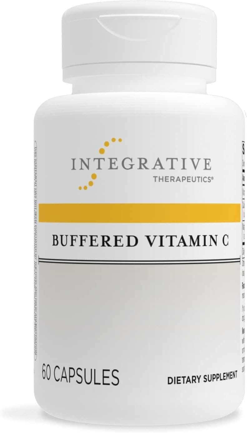 Integrative Therapeutics Buffered Vitamin C Capsules 1,000 mg - Immune Support Supplement* - Antioxidant Support* - Gentle Formula - Gluten Free - 60 Vegan Capsules - Nirvana Guru