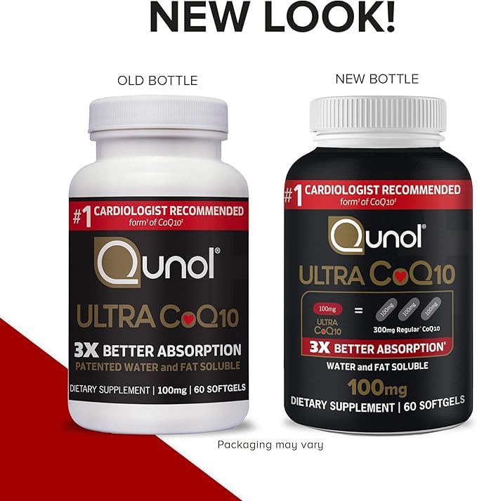 Qunol Ultra CoQ10 100mg Softgels- 3x Better Absorption, Antioxidant for Heart Health & Energy Production, Coenzyme Q10 Vitamins and Supplements, 3 Month Supply, 90 Count