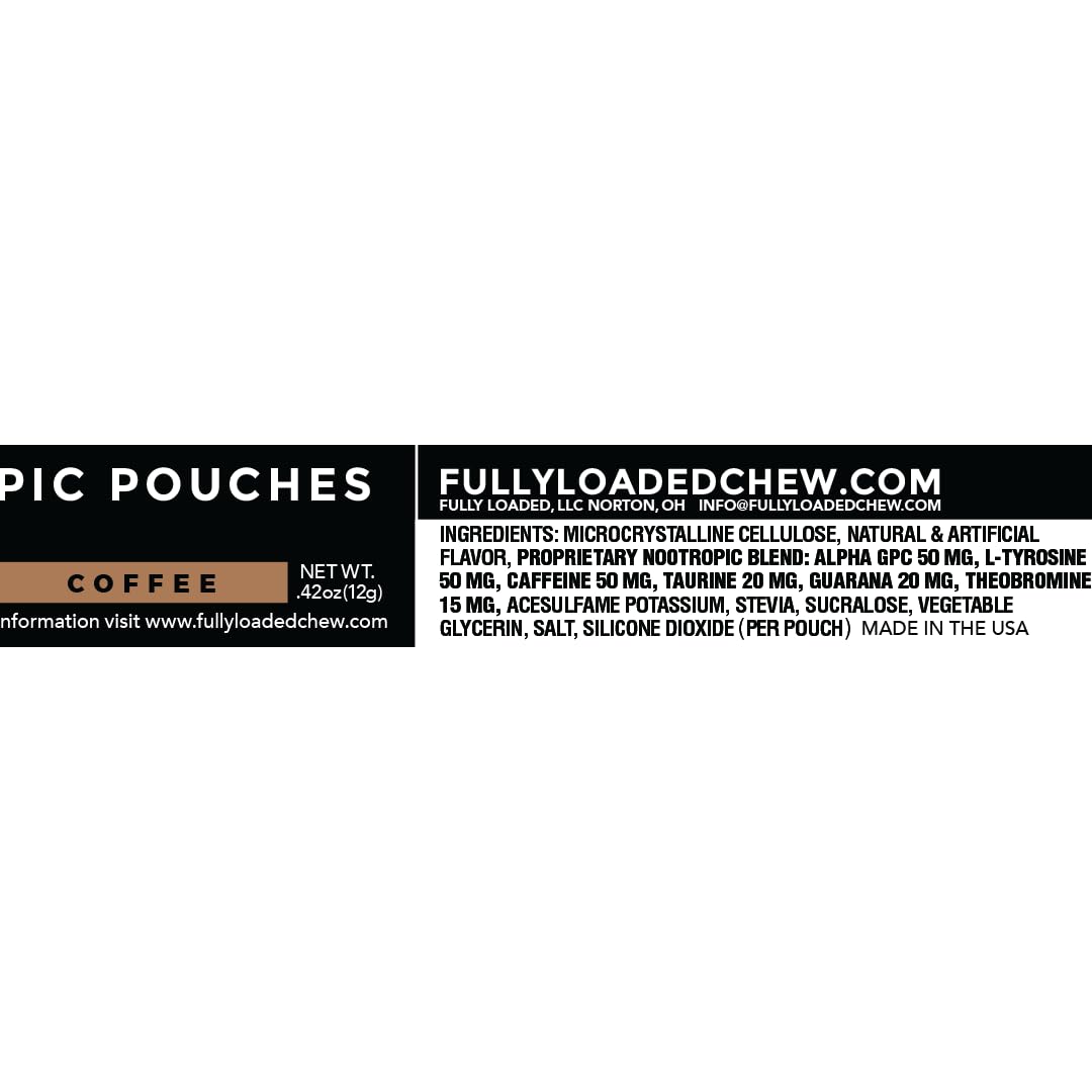 Fully Loaded Alpha Fuel Nootropic Pouches (Wintergreen Fuel) - Nootropic Energy Pouches with Caffeine, Alpha GPC, Tyrosine, Taurine, Guarana and More