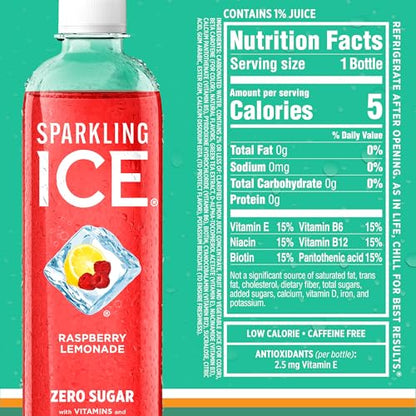 Sparkling Ice Purple Variety Pack, Flavored Water, Zero Sugar, with Vitamins and Antioxidants, 17 fl oz, 12 count (Black Raspberry, Cherry Limeade, Orange Mango, Kiwi Strawberry)