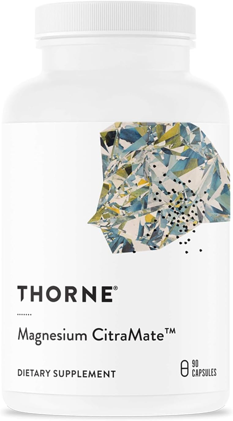 THORNE Magnesium CitraMate - Magnesium Supplement with Citrate-Malate - Support Heart, Skeletal Muscles, Cardiac, Lung Function, and Bone Density* - Gluten-Free, Dairy-Free, Soy-Free - 90 Capsules - Nirvana Guru
