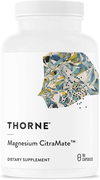 THORNE Magnesium CitraMate - Magnesium Supplement with Citrate-Malate - Support Heart, Skeletal Muscles, Cardiac, Lung Function, and Bone Density* - Gluten-Free, Dairy-Free, Soy-Free - 90 Capsules - Nirvana Guru