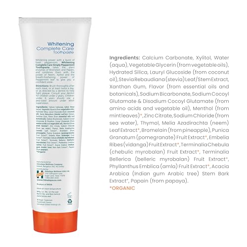 Himalaya Botanique Whitening Complete Care Toothpaste, Teeth Whitening, Fights Plaque, Fluoride Free, No Artificial Flavors, SLS Free, Cruelty Free, Foaming, Simply Mint Flavor, 5.29 Oz, 2 Pack - Nirvana Guru