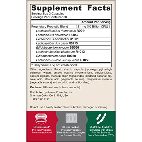 Jarrow Formulas Probiotics 10 Billion CFU - Probiotic Supplement Capsules for Gut Health for Women and Men, 120 Veggie Capsules, Up to 60 Days - Nirvana Guru