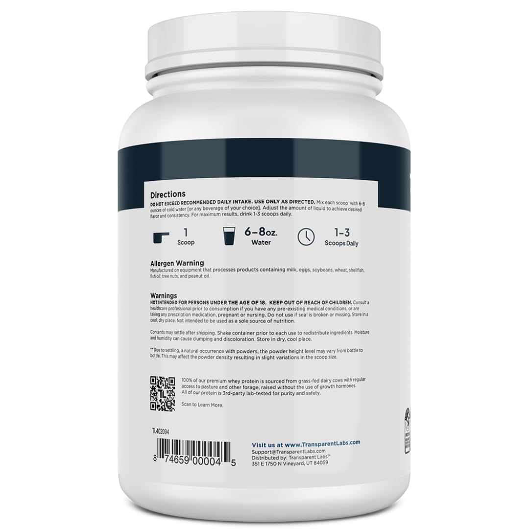 Transparent Labs Grass-Fed Whey Protein Isolate - Naturally Flavored, Gluten Free Whey Protein Powder with 28g of Protein per Serving & 9 Amino Acids - 30 Servings, Milk Chocolate Nirvana Guru