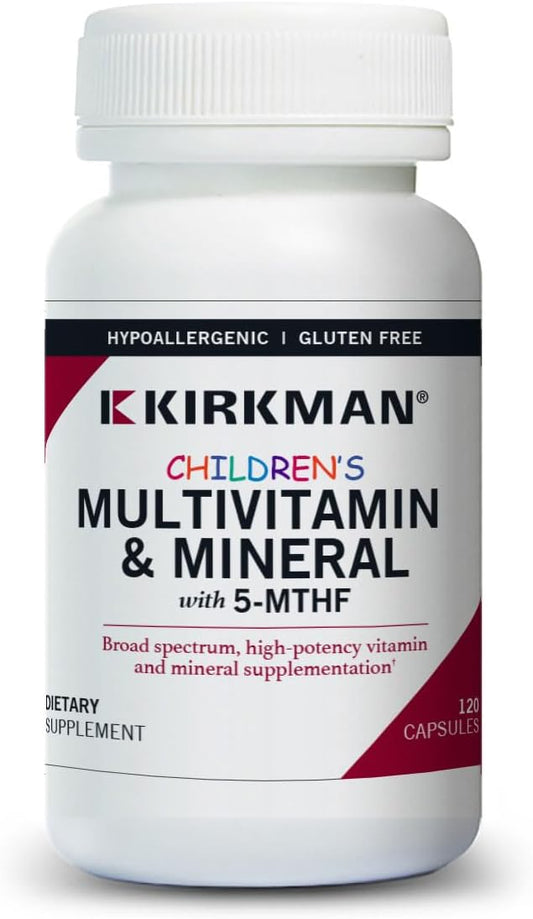Kirkman - Children's Multivitamin & Mineral - 120 Capsules - with 5-MTHF - Potent Broad Spectrum Vitamin/Mineral Supplement - Hypoallergenic - Nirvana Guru