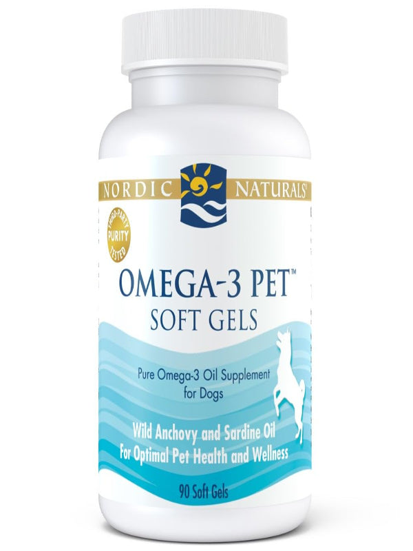 Nordic Naturals Omega-3 Pet, Unflavored - 180 Soft Gels - 330 mg Omega-3 Per Soft Gel - Fish Oil for Dogs with EPA & DHA - Promotes Heart, Skin, Coat, & Immune Health - Nirvana Guru