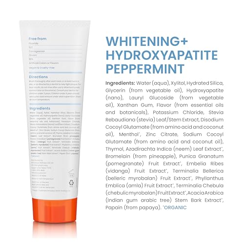 Himalaya Botanique Whitening + Hydroxyapatite Toothpaste, Mint Flavor - Nano Hydroxyapatite to Support Remineralization and Restore Enamel, Appropriate for Sensitive Teeth - Vegan, Gluten Free, 4 oz - Nirvana Guru