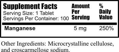 Daily Manufacturing Manganese Chelate (5 mg) 100 Tablets Nirvana Guru