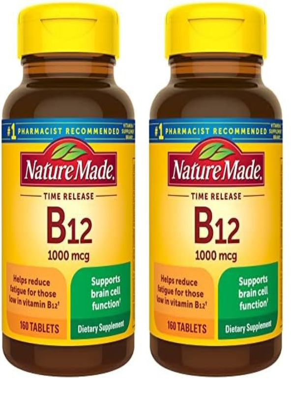 Nature Made Vitamin B12 1000 mcg, Dietary Supplement For Energy Metabolism Support, 160 Time Release Tablets, 160 Day Supply - Nirvana Guru