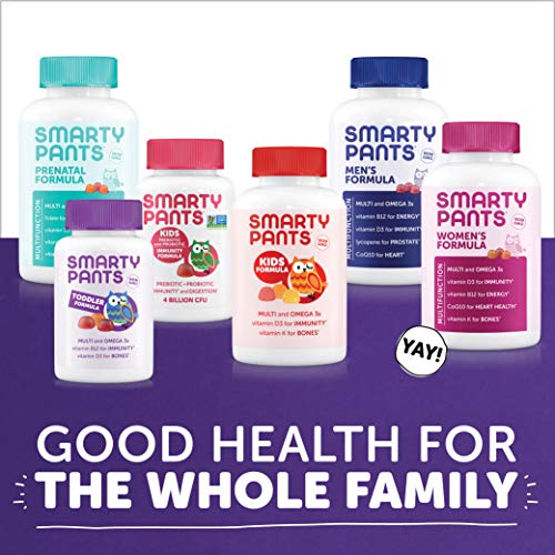 SmartyPants Toddler Multivitamin Gummies - Improved Formula: Omega 3 (DHA/EPA), Vitamins D3, C, Vitamin B12, B6, A, K & Zinc, Biotin, Gluten Free, Three Fruit Flavors, 60 Count (30 Day Supply) Nirvana Guru