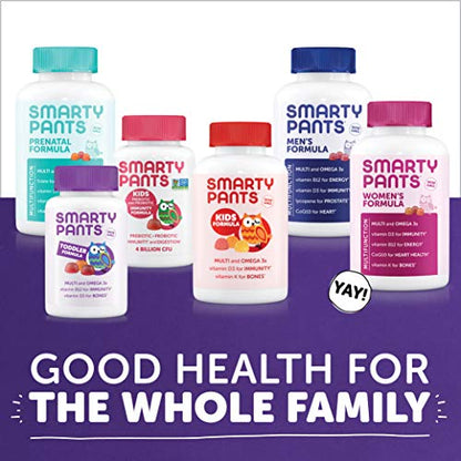 SmartyPants Toddler Multivitamin Gummies - Improved Formula: Omega 3 (DHA/EPA), Vitamins D3, C, Vitamin B12, B6, A, K & Zinc, Biotin, Gluten Free, Three Fruit Flavors, 60 Count (30 Day Supply) Nirvana Guru
