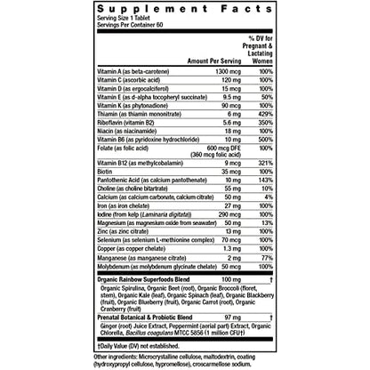 Rainbow Light Prenatal One High Potency Daily Multivitamin with Folate, Ginger and Probiotics; Supports Mom and Baby from Conception to Nursing; Vegan, 150 Tablets,* Pack May Vary Nirvana Guru
