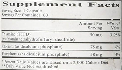 Ecological Formulas Allithiamine Vitamin B1 50 Mg, White, 60 Count - Nirvana Guru