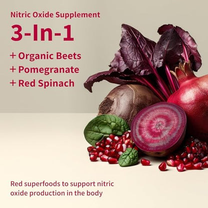 Snap Supplements Organic Beet Root Powder, Nitric Oxide Supplements for Men & Women, Beets, Pomegranate, B Vitamins & Red Spinach, Energy, Heart Health & Circulation Support, 30 Servings, Mixed Berry Nirvana Guru