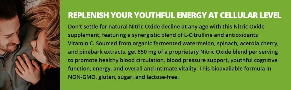 Flow - Nitric Oxide Supplement - 60 Capsules - L-Citrulline from Organic Watermelon, Organic Spinach, and Organic Acerola Cherries - for Heart, Brain, and Overall Health - No Gluten Nirvana Guru