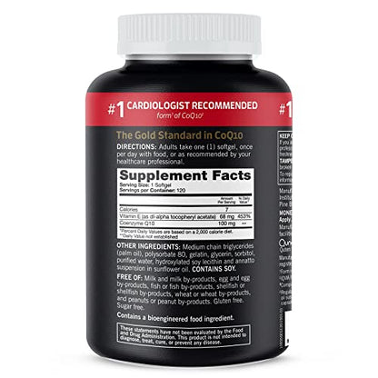 Qunol CoQ10 100mg Softgels, Ultra CoQ10 100mg, 3x Better Absorption, Antioxidant for Heart Health & Energy Production, Coenzyme Q10 Vitamins and Supplements, 4 Month Supply, 120 Count