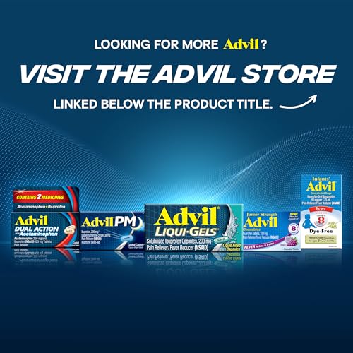 Advil Liqui-Gels minis Pain Reliever and Fever Reducer, Pain Medicine for Adults with Ibuprofen 200mg for Pain Relief - 200 Liquid Filled Capsules