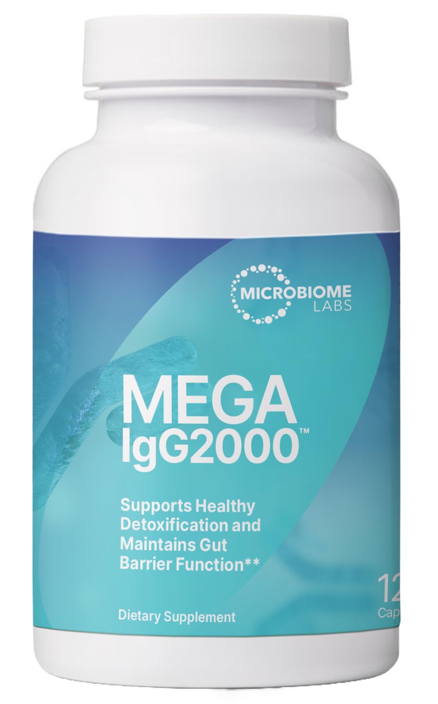 Microbiome Labs Mega IgG2000 Capsules - Dairy Free Bovine Colostrum Supplement Alternative - Immunoglobulin Supplement from Bovine Serum to Support Digestive Health (120 Capsules) - Nirvana Guru