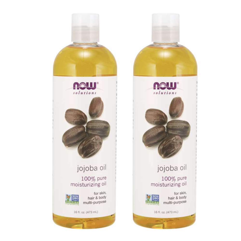 NOW Foods Solutions, Jojoba Oil, 100% Pure Moisturizing, Multi-Purpose Oil for Face, Hair and Body, 16-Ounce - Nirvana Guru