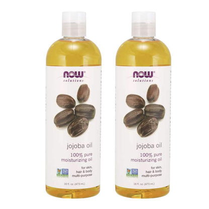 NOW Foods Solutions, Jojoba Oil, 100% Pure Moisturizing, Multi-Purpose Oil for Face, Hair and Body, 16-Ounce - Nirvana Guru