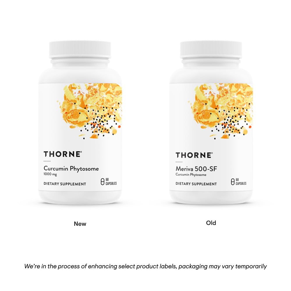 THORNE Curcumin Phytosome 1000 mg (Meriva) - Clinically Studied, High Absorption - Supports Health in Joints, Muscles, GI Tract, Liver, and Brain* - 120 Capsules - 60 Servings - Nirvana Guru