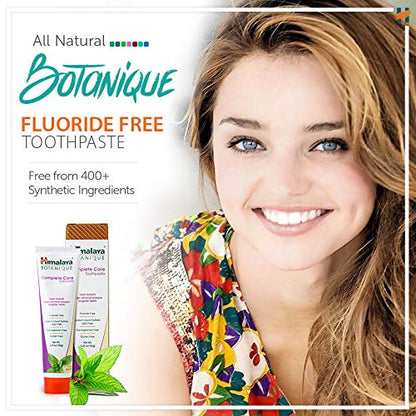 Himalaya Botanique Complete Care Toothpaste, Variety Pack - Fluoride Free Toothpaste for Clean Teeth & Fresh Breath - Vegan, Gluten Free, No Artificial Flavors, 5.29 oz (Pack of 4) - Nirvana Guru
