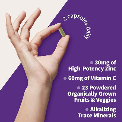 Garden of Life Zinc Supplements 30mg High Potency Raw Zinc and Vitamin C Multimineral Supplement, Vitamin Code Vitamins Trace Minerals & Probiotics for Skin Health & Immune Support, 60 Vegan Capsules - Nirvana Guru