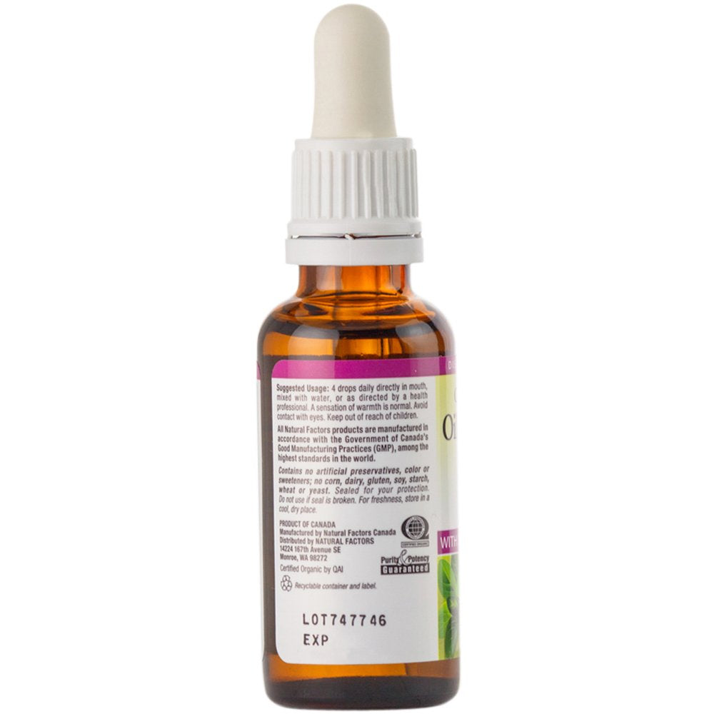 Natural Factors Certified Organic Oil of Oregano, Herbal Supplement for Immune Support, Vegan, Non-GMO, 2 Fl Oz - Nirvana Guru